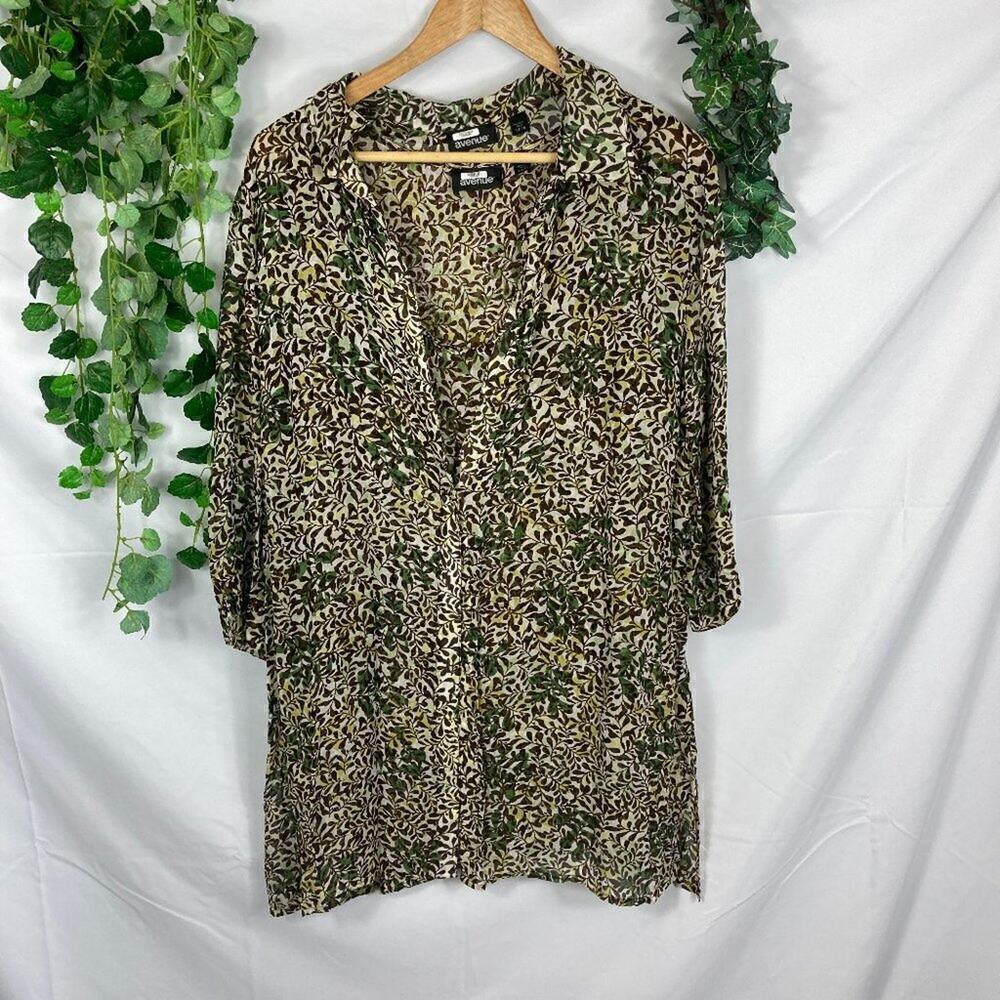 avenue 2 piece floral chiffon blouse 18/20